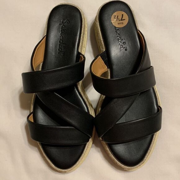 Splendid size 7.5 platform sandals black. Also have a size 8.5 NWOT - Picture 7 of 11